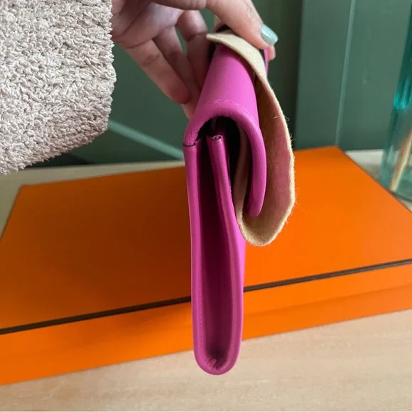 ❌SOLD❌Mint HERMES Jige cluth elan 29 swift magnolia C stamp - Picture 4 of 13